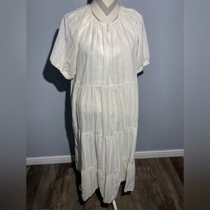 Elegant White Short Sleeve Dress